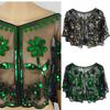 Sparkling Short Scarf Shawl With Glittering Sequined For Women And Girl Beach Event Evening Party Dressingup Accessory