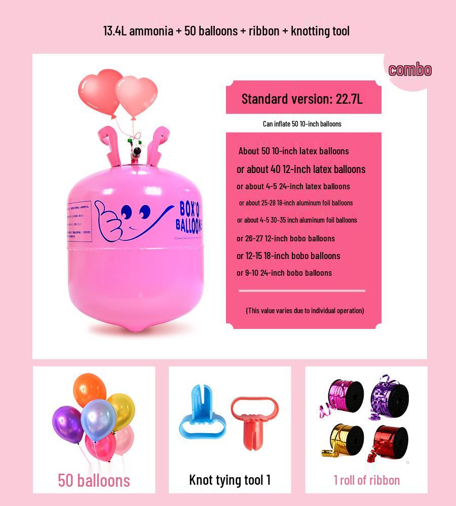 Helium & Nitrogen Tanks with Air Pump for Balloons - Small & Large Sizes for Party Decorations