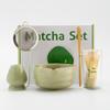 Ceramic Matcha Tea Ceremony Set with Hundred-Pronged Whisk, Whisk Holder, and Brush.
