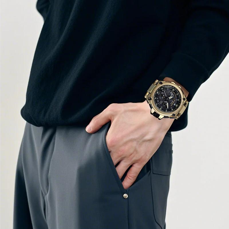 Casio Seria MT-G mișcare cu quartz curea de ceas din rășină și oțel inoxidabil ceas japonez și coreean ceas bărbătesc cadran negru MTG-G1000RG-1A