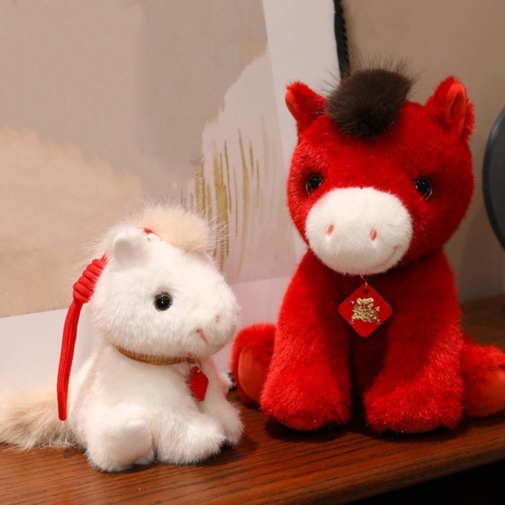 Good Luck Lucky Horse Plush Toys Cute Zodiac Pony Figurine 2026 Horse Plush Doll  Festive Decor
