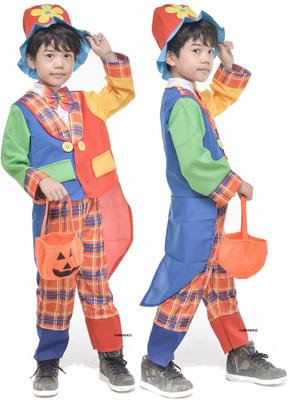 Set de Disfraz Halloween Desfile de Calabazas para Niños y Tallas de Payaso 120cm y 130cm Niñas, Disfraz de 5 Piezas,