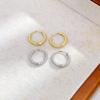 Stylish and Personalized Twist Woven Stainless Steel Round Earrings Simple and Exquisite Stud Earrings