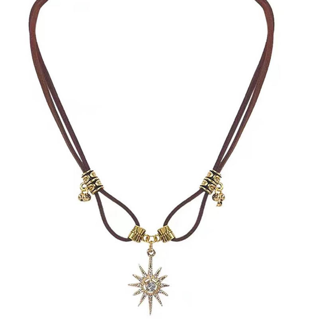 Stylish Sun and Moon Pendant Necklace Clavicle Chain Choker Necklaces Women's Charm Unique Jewelry Gift for Women