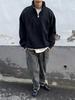 Men's Versatile Half-Zip Stand Collar Hoodie - Trendy, Heavyweight, Loose-Fit, American-Style for Spring/Autumn
