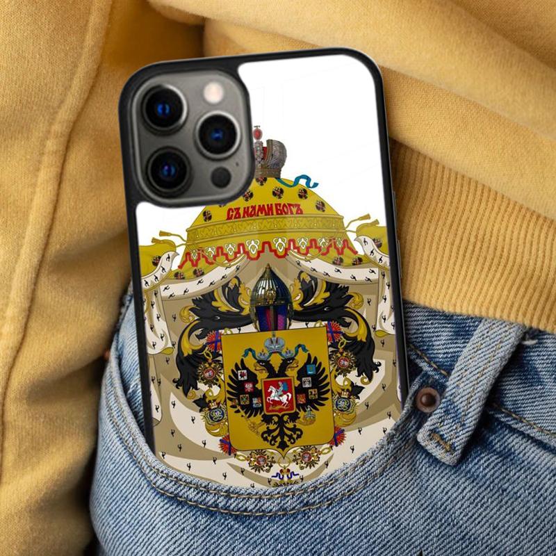 Russian Empire Coat of Arms Soft Phone Case for iPhone 17 Air 16e Pro max 15 Pro 13 14 Plus 11 12 MagSafe Magnetic Coque