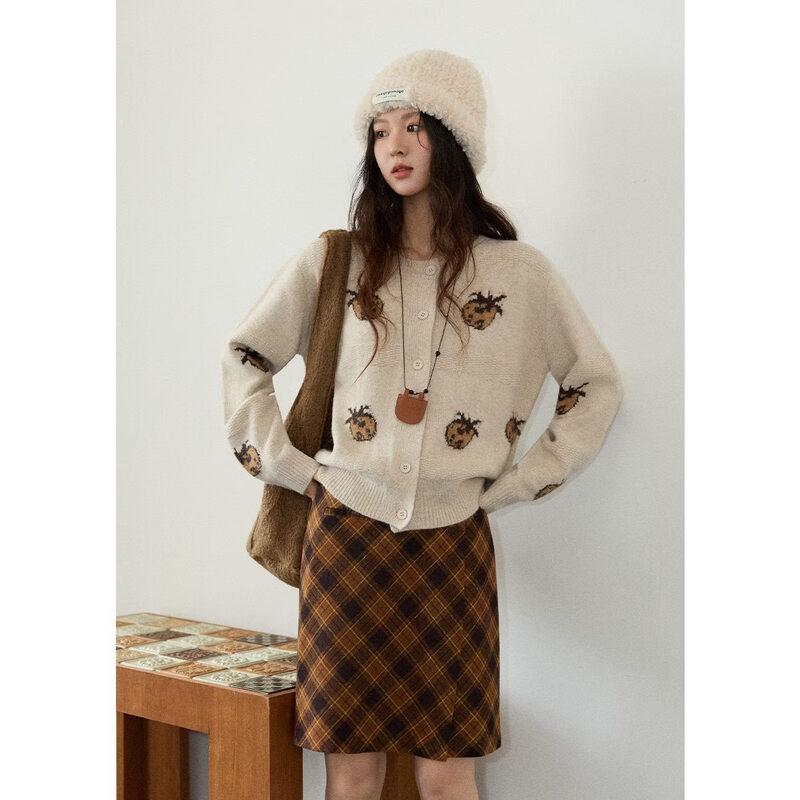 Women s Pineapple Jacquard Knit Sweater S