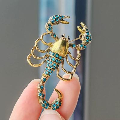 Mode Luxus Schmuck Skorpion Strass Tier Broschen für Herren Korsage Rucksack Brosche Accessoires Anstecknadeln