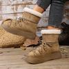 Fashion Cross Lace Up Platform Snow Boots Women Winter Warm Thicken Plush Ankle Boots Woman Comfy Slip On Anti Slip Cotton Shoes