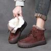 Genuine Leather Wool Short Boots Casual Warm And Plush Soft Soled Women's Cotton Boots