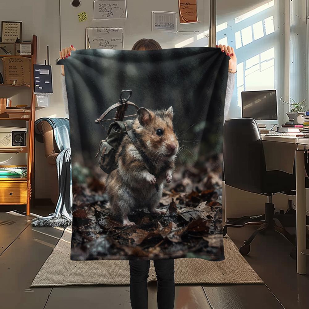 Hiking Animals Print Flannel Blanket,High Quality Comfortable for All Seasons,Home Decor,Warmth and Comfort,Perfect for Christmas Gifts