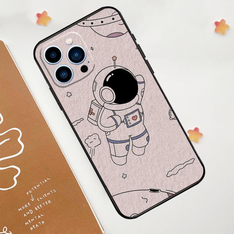 Cute galaxy Astronaut Phone Case For iPhone 17 Pro Max 14 11 15 16 Pro Max 13 12 mini 16 Plus 16e 17 Air Funda