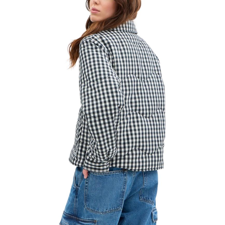 Coach Ss25 Plaid Quilted Lapel Long Sleeve Cotton Jacket Unisex Jacket Black CAH65-W4M