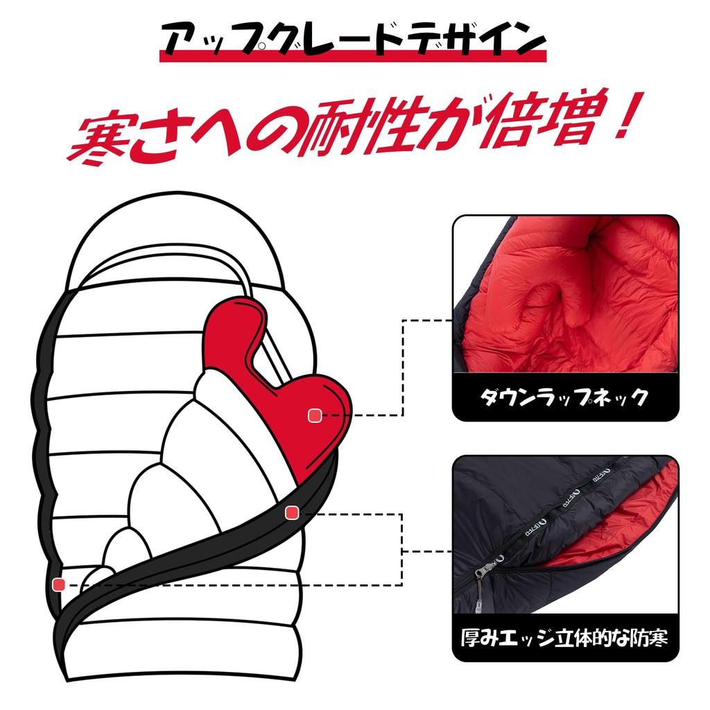 QEZER Winter Sleeping Down Sleeping Minimum Temperature Feather Mummy 660FP High Quality Down Sleeping 400T Water For Mountain Sleeping In the