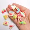 100pcs Cartoon Green Plant Flowers Flatback Resin Cabochon for Phone Hair Accessories DIY Scrapbooking Valentines Decor Craft