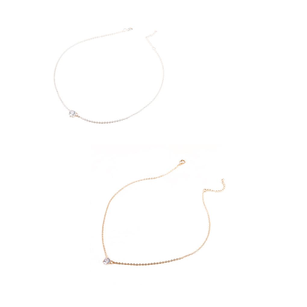 Necklace Chains Trendy Jewelry with Rhinestones Universal Gold Silver Hanging Pendants Choker Necklaces for Valentines Day