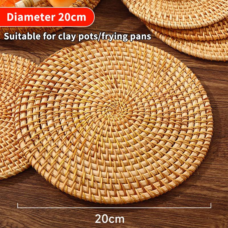 Rattan Heat-Insulating Mat Table Mat Anti-Scalding Pot And Plate Mat High-Temperature Resistant Teacup Mat
