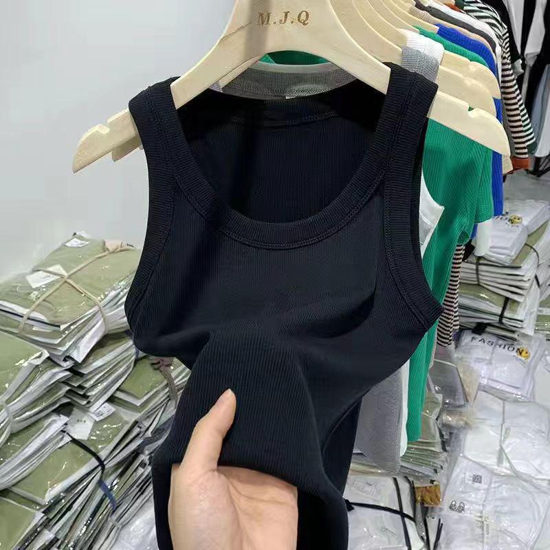 2025 Trendy Anti-Exposure Camisole: Light, High-Elastic Ribbed Spaghetti Strap Outerwear for Spring/Summer, Covers Underarm Area