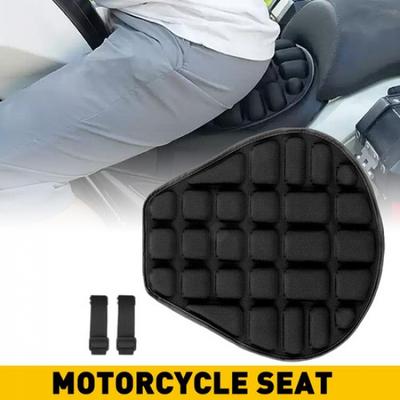 Black Lycra Comfort Gel Cushion Seat Cover Shock Absorb Pad Fits For Motorcycle