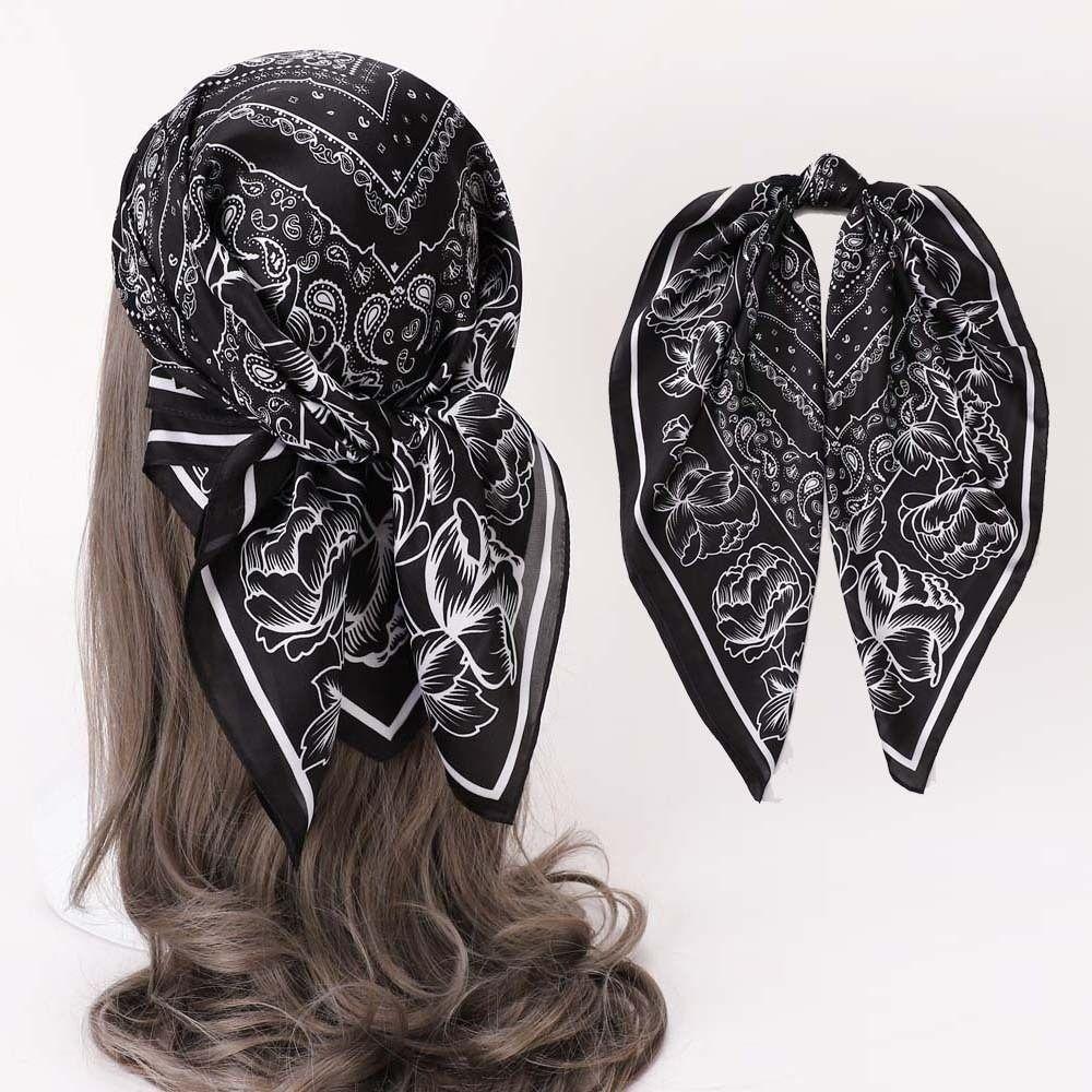 70x70CM Bandana Scarf Oversized Square Scarves Headwear Fashion Hijab Scarf