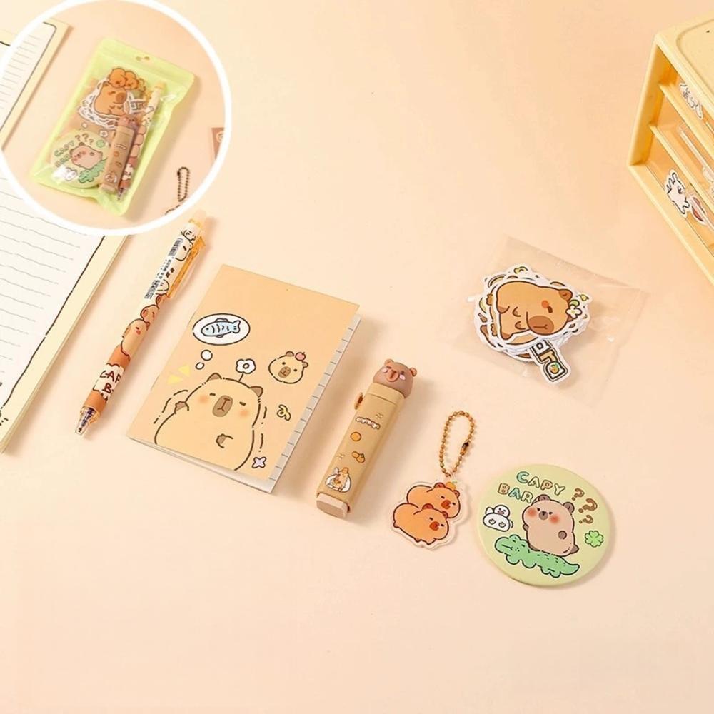 Capybara Stationery Set For Kids Gift Pens Stickers Utility Knife Stationery Gift Box Back To School Learning Birthday Gift