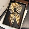 Luxury New 70Cm Square Silk Women'S Scarf Satin Scarves Fashion Shawl Stripe Printed Headscarf Designer Headband Bandana