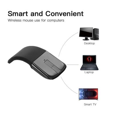 2.4G Wireless Mouse with USB Arc Mouse with Touch Function Folding Optical Mice with USB Receiver Bending Mouse for PC