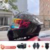 Full Face Motorcycle Helmet With Dual Visor Flip-Up Design Bluetooth Compatible All Season Touring Rally ABS Certified