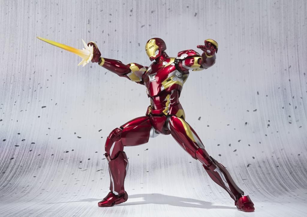 TAMASHII NATIONS Captain America Iron Man Mark 46 155mm Painted Movable Figure S.H.Figuarts (Civil War) Approx. ABS&PVC&Diecast