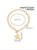 Bohemian Geometric Star & Circle Pendant Necklace, Elegant Light Luxury Boho Jewelry Gift for Women