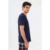 Men's Short Sleeve Plaid Patterned Cotton Pajama Set