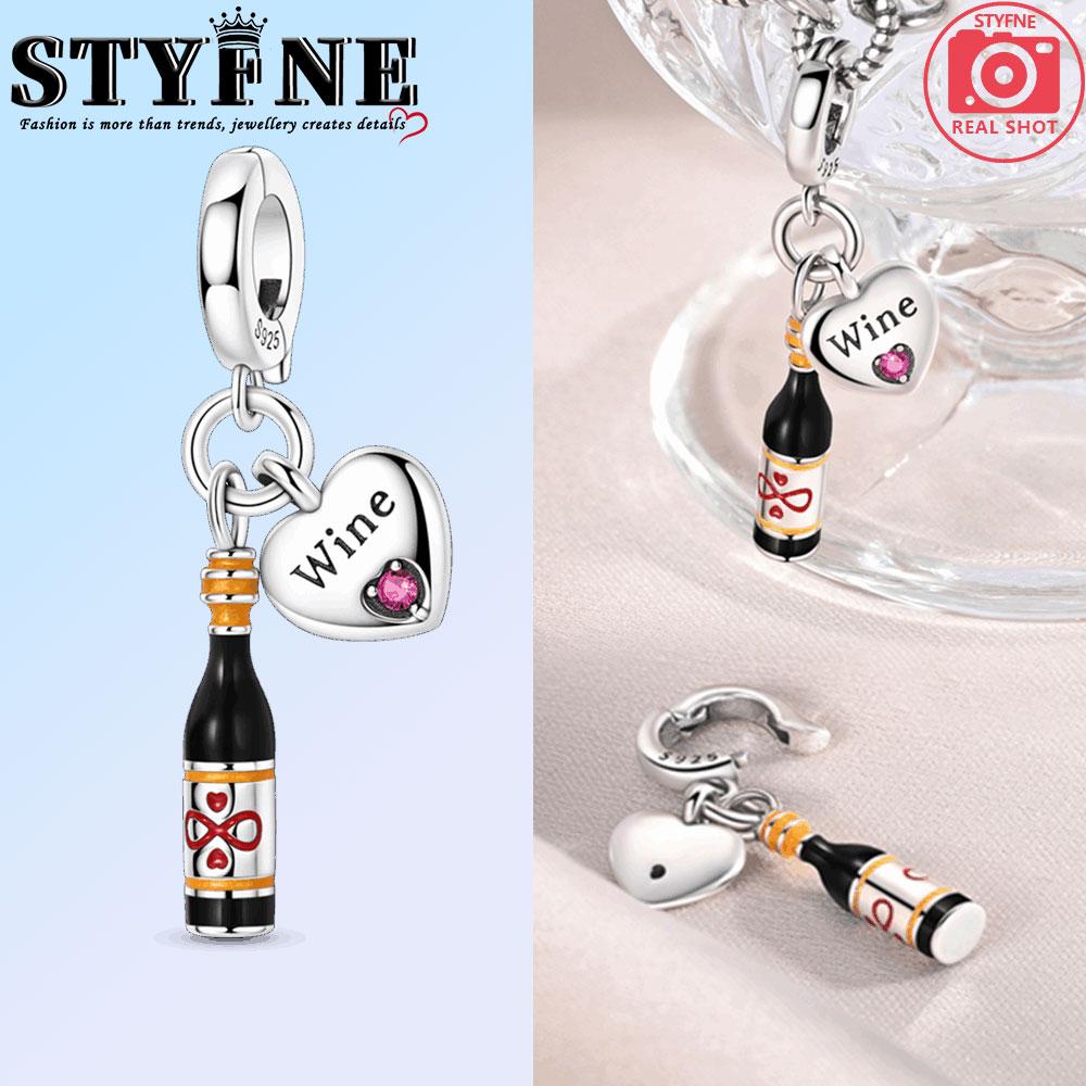 Copper Bottle Whiskey White Wine Red Wine Charms Beads Fit Original Bracelet Necklace Fine Jewelry Women Diy Gifts