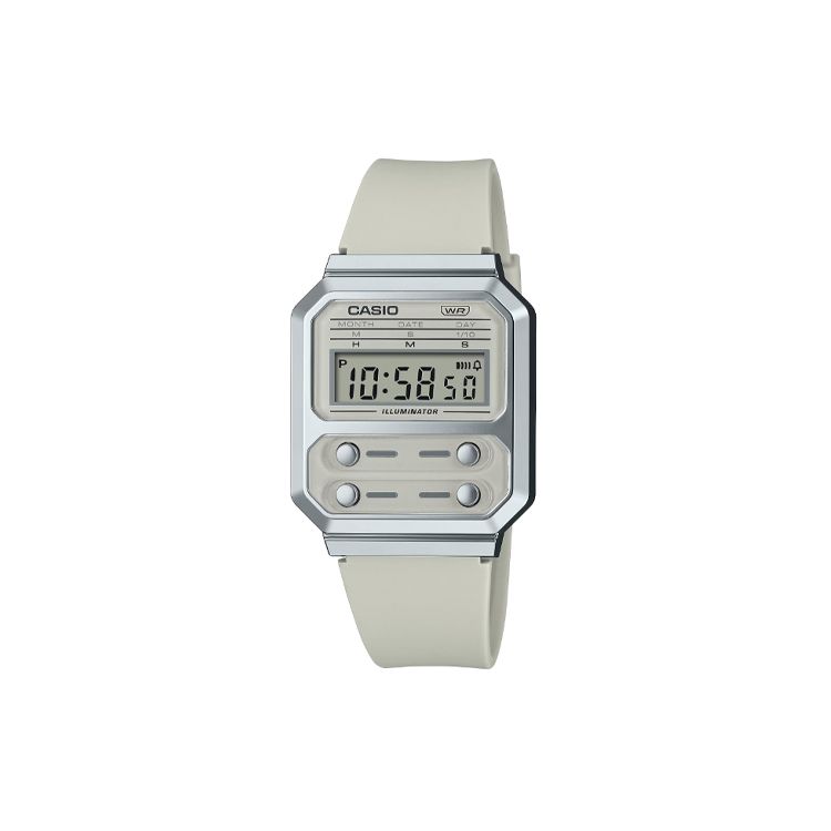 

Casio Vintage Series A100 Splash Resistant Quartz Movement Resin Strap Watch Men watches Gray A100WEF-8A Gray Watch Case