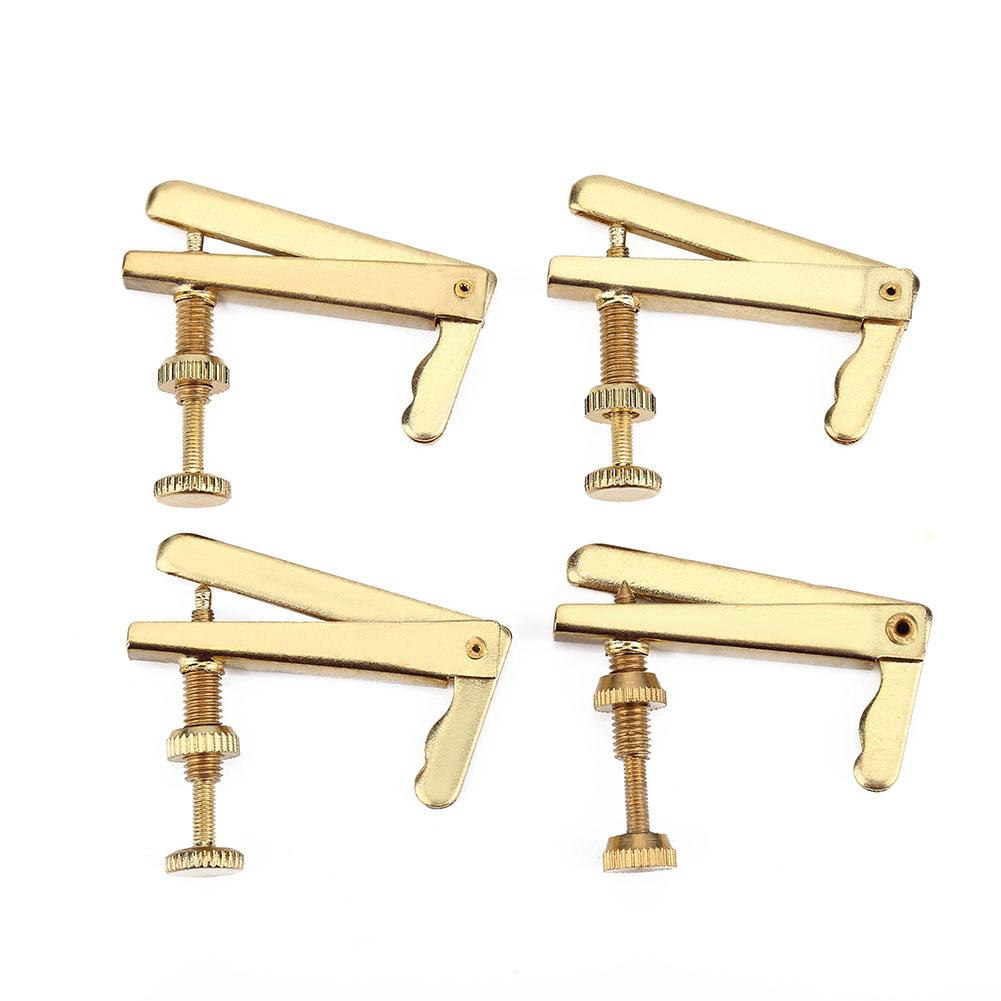 4Pcs Durable Metal Fine Tuners String Adjusters Replacement Parts for 3 4 4 4 Cello(Gold)