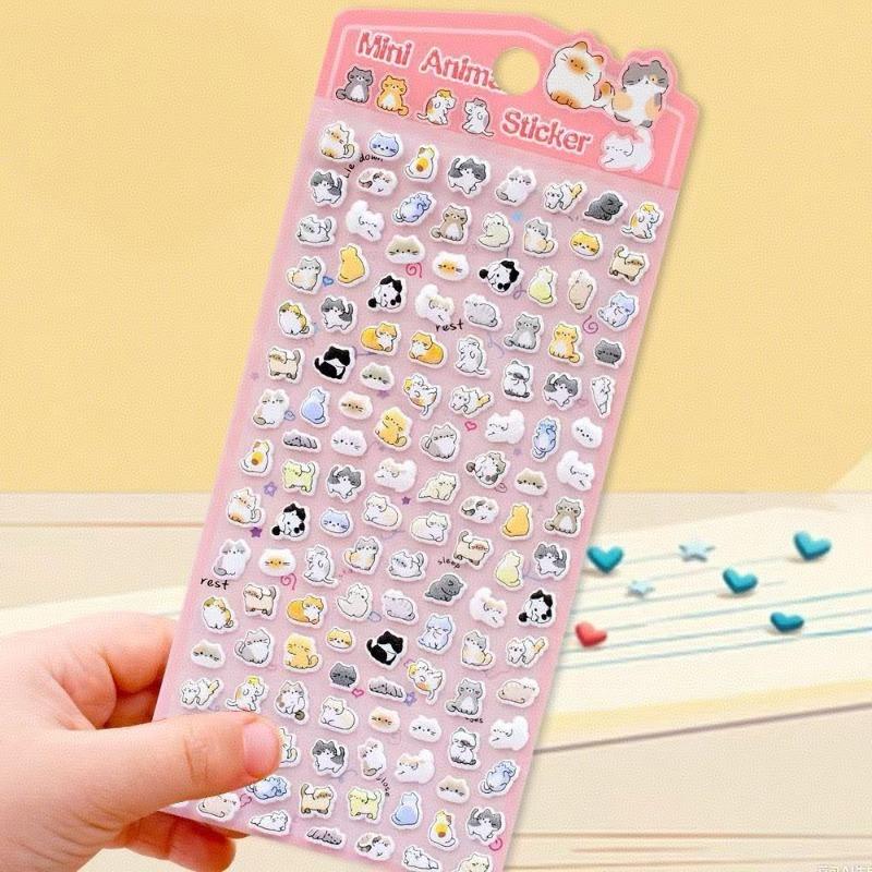 Cute 3D Puffy Stickers Kawaii Cat Dog Cake Animal Decorative Stickers for Students Journal Diary Scrapbooking DIY Stationery