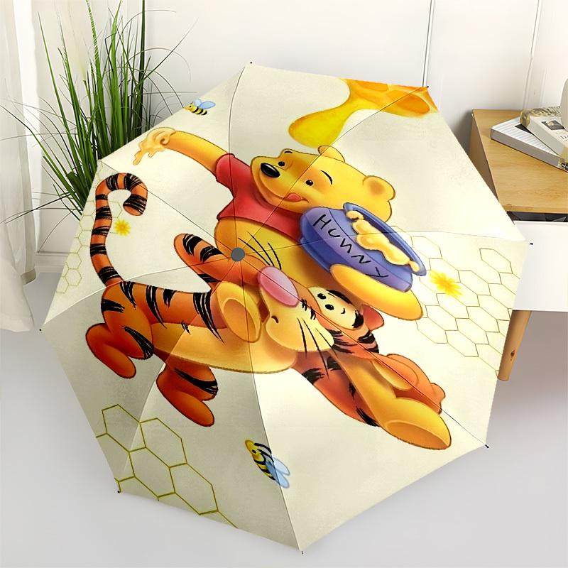 

Honey PotTigger Themed Automatic Opening and Closing Umbrella, Brightly Colored 8-rib Portable Umbrella, Suitable for Men and Women, A Perfe