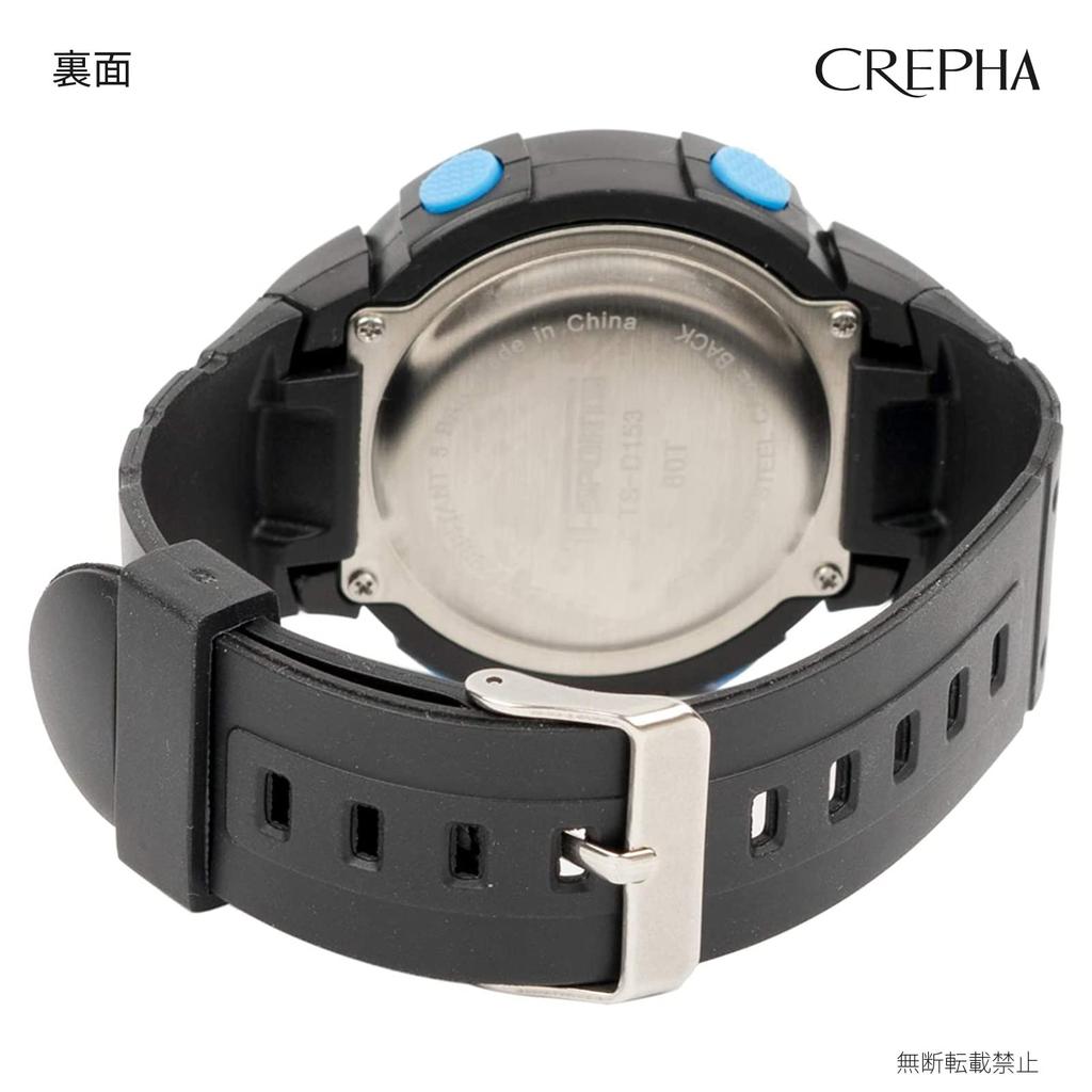[Clefa] Digital Watch, Waterproof, Stopwatch Function, Urethane Strap, 191021, Men's, Black