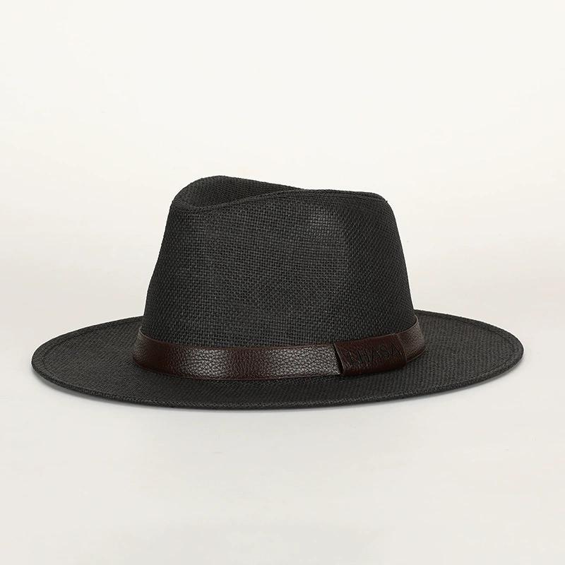 Panama Woven Straw Sun Hat  Jazz  Hat Men'S And Women'S  Sun Shading Beach Hat Sun Protection Hat  Sombrero Hombre