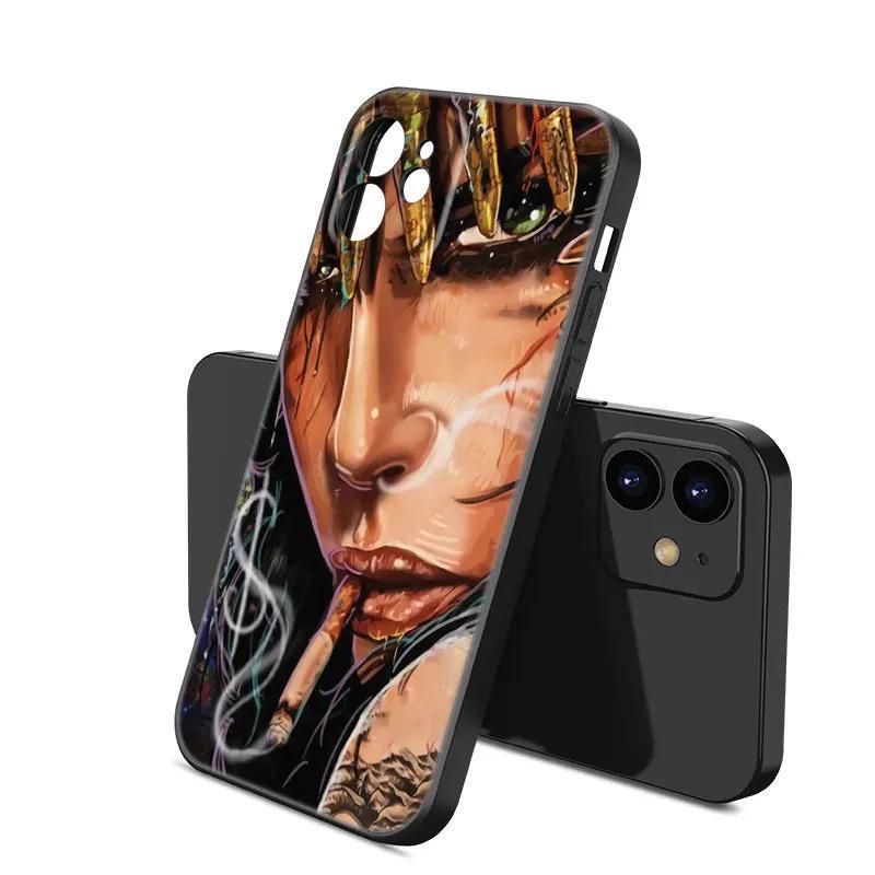 Applicable Apple Iphone13 Phone Case Sleeve Tattoo Sexy Girl Phone Case Painted Anti-Drop Small