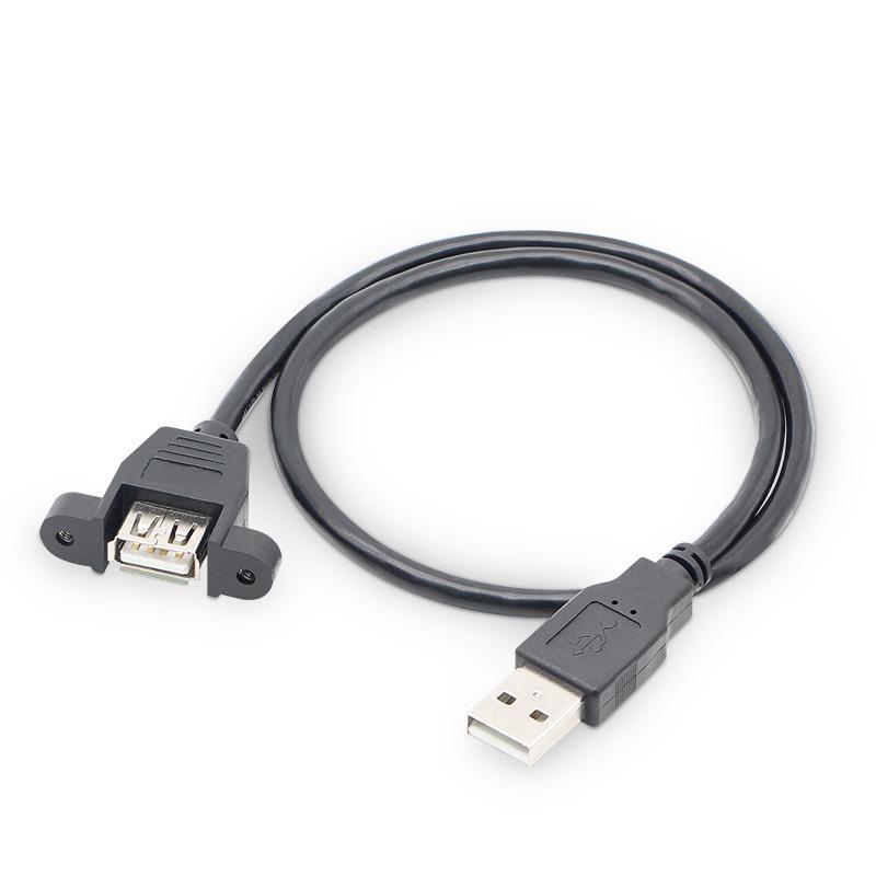 USB 2.0 Extension Cable Male To Female with Screw Panel Mount Foil+Braided Shielded 30cm 50cm 1m 2m 3m 5m