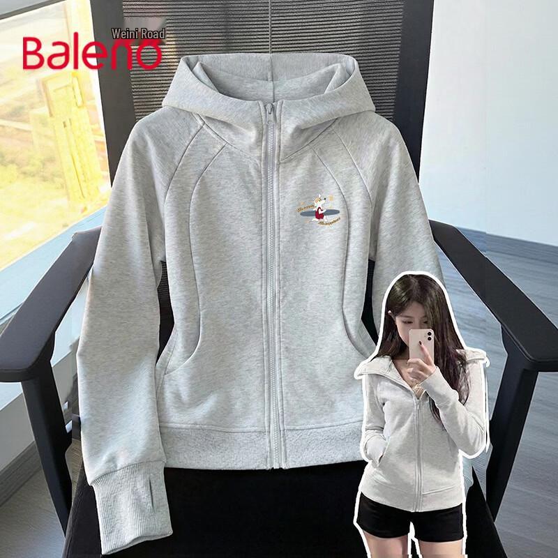 Baleno Women's Surfing Dog Print Hooded Cardigan