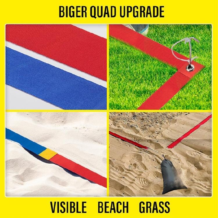 Outdoor Volleyball Boundaries Line with Ground Nails Volleyball Courts Webbing Marker for Sand Outdoor Grass Backyard