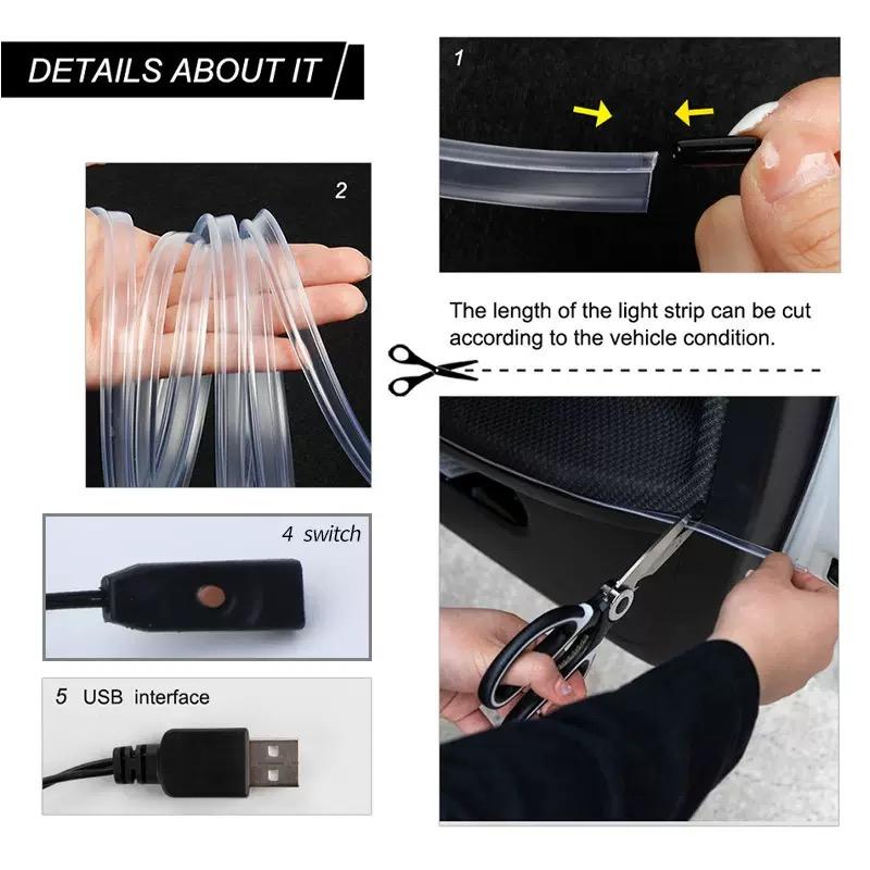 5M/16ft PMMA Side Glow Fiber Optic Cable Kit w/LED Aluminum Illuminator USB 5V 1.5W Car Interior Guide Light Source Decoration