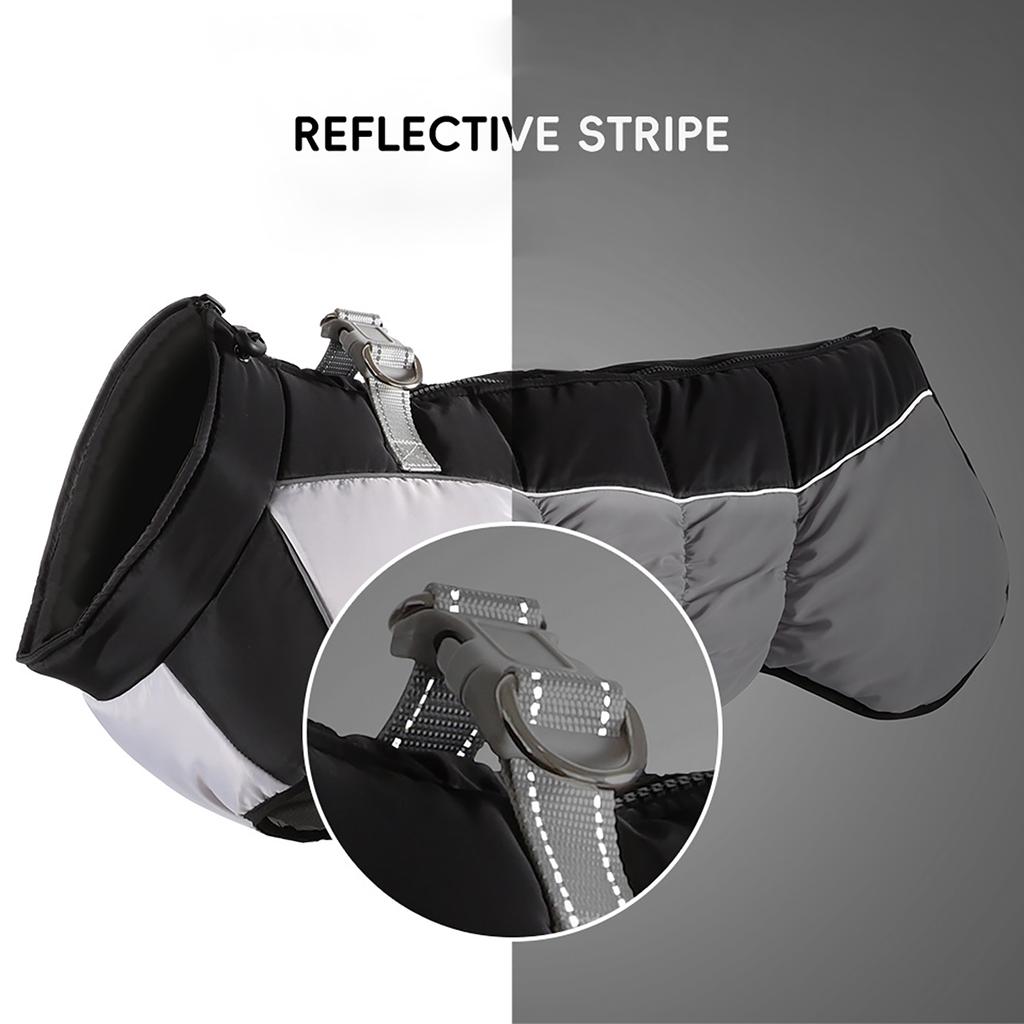 Warmer Hundewintermantel, Wendbare Hundejacke, Pufferjacke, Hundeoberbekleidung für große Hunde