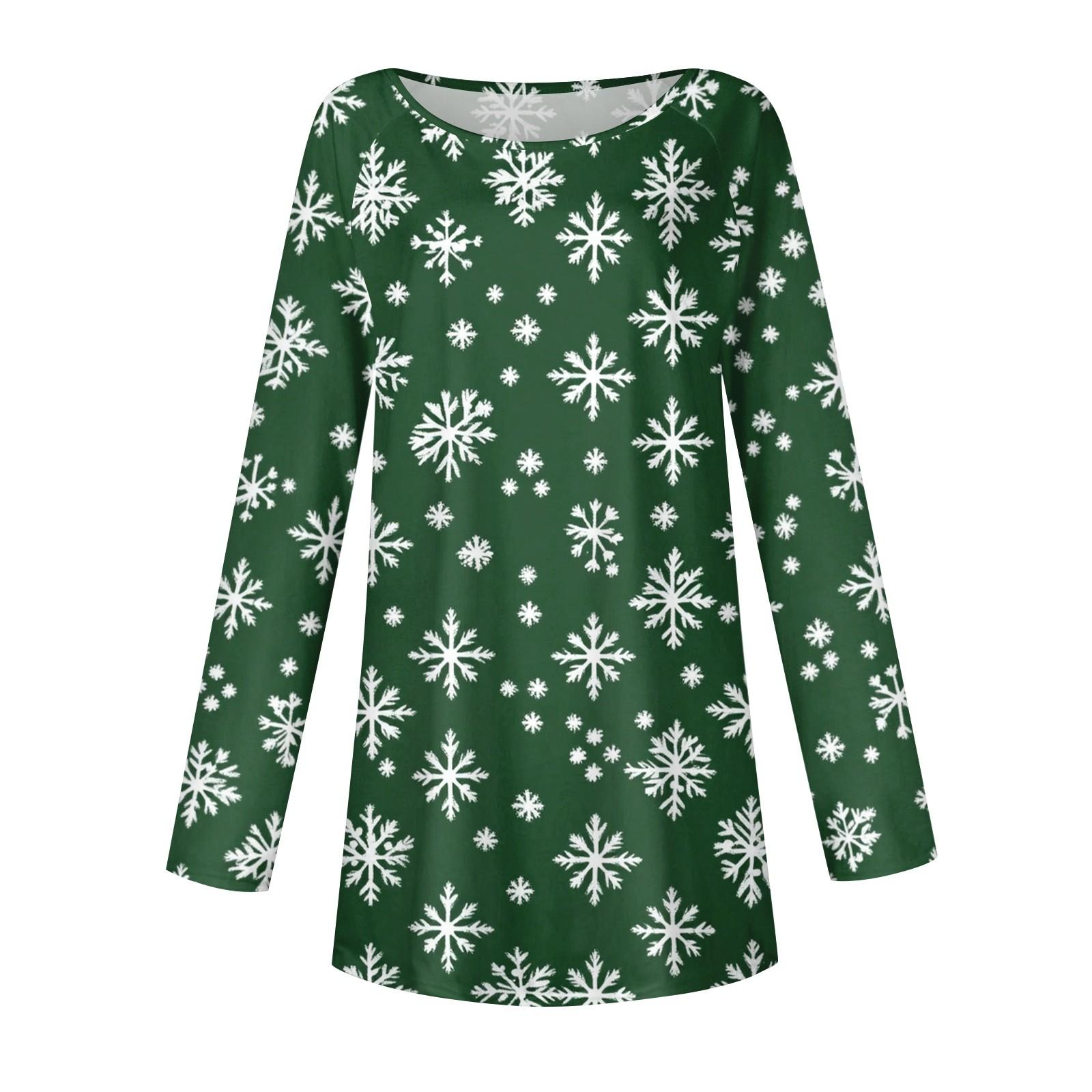 Женская повседневная футболка больших размеров с длинными рукавами и круглым принтом — фото 5