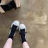 [sheii Su Yinyin] 7cm Water Floating~ Big Round Head Thick Sole Heightening Canvas Casual Shoes Women's Derby Board Shoes