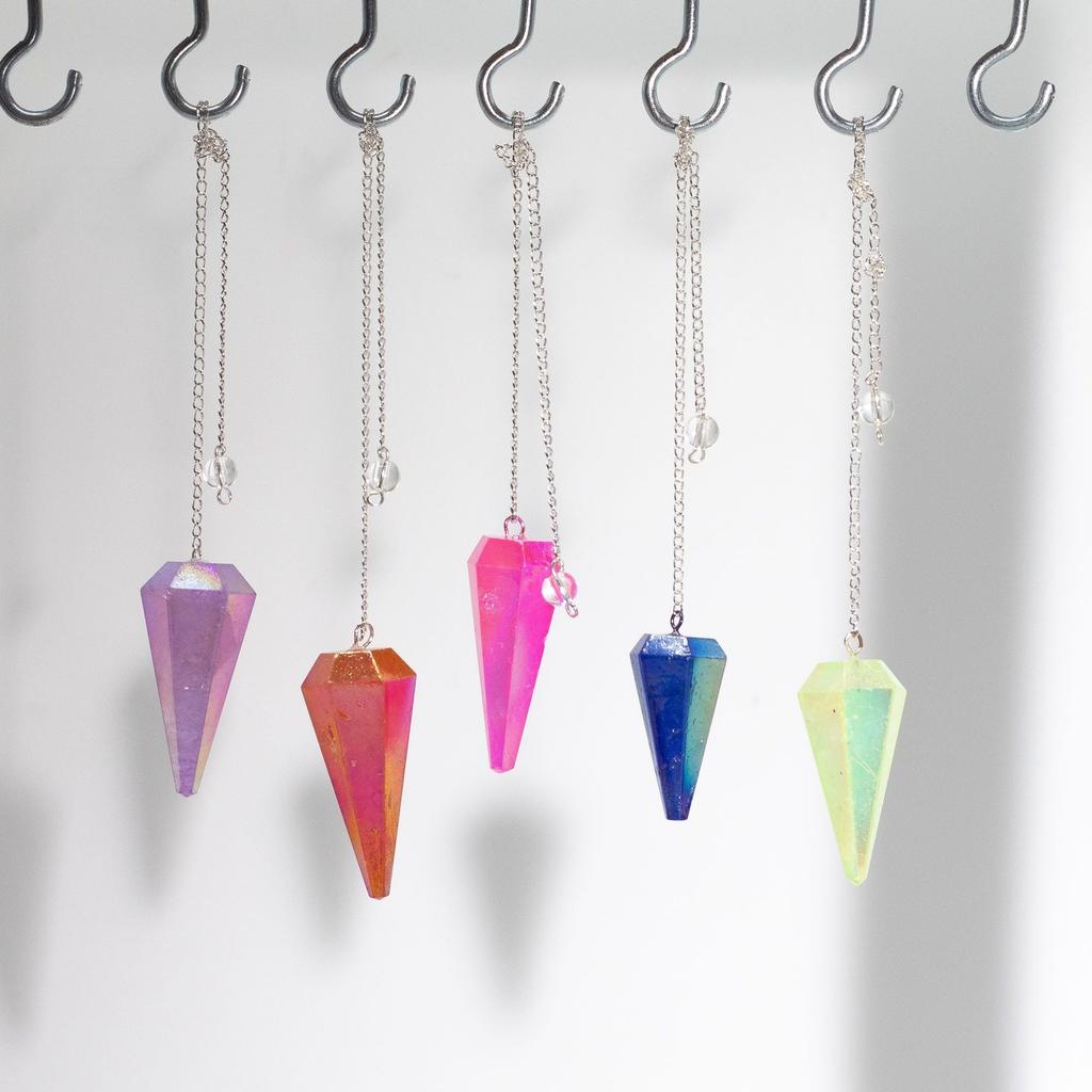 Six Sided Pendulum – Aurora Crystal Blue – 4cm