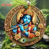 Metal Wall Art Hindu God Decoration Waterproof Floral Design Home Temple Cafe