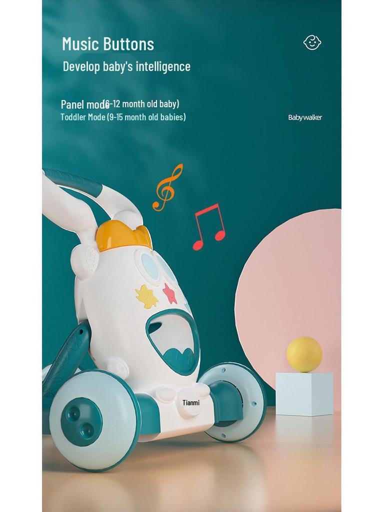 Tianmi Verstellbarer Baby Walker mit Musik und Kippschutz