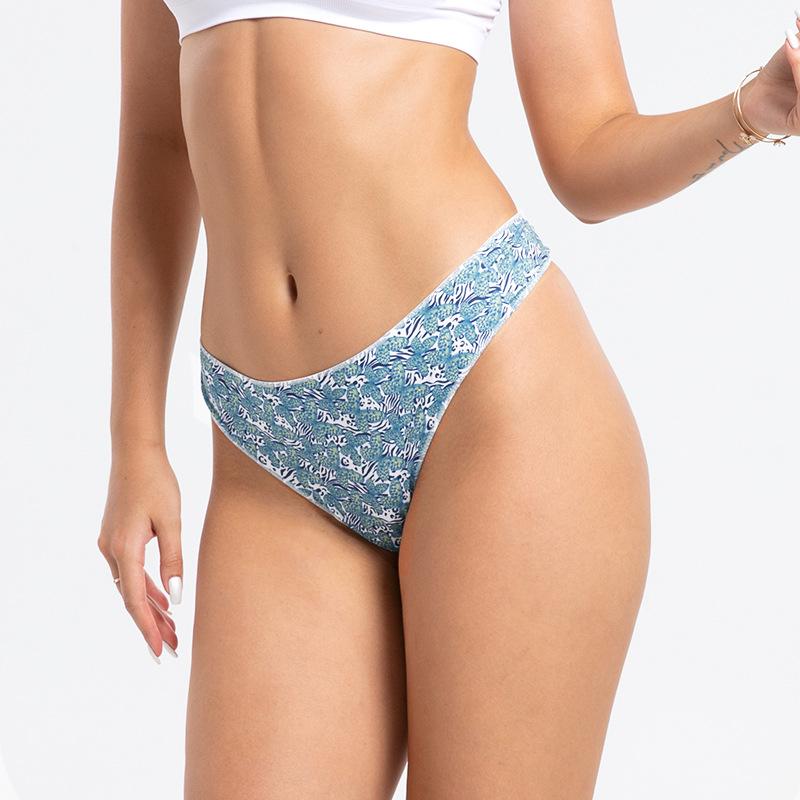 Gemusterte Dreieckshose Atmungsaktiver Erotischer Slip Hüfttief T-String Damen Sexy Strings Slip für Mädchen Bikinis Brazilianas Hüftslips Schlaf Retros